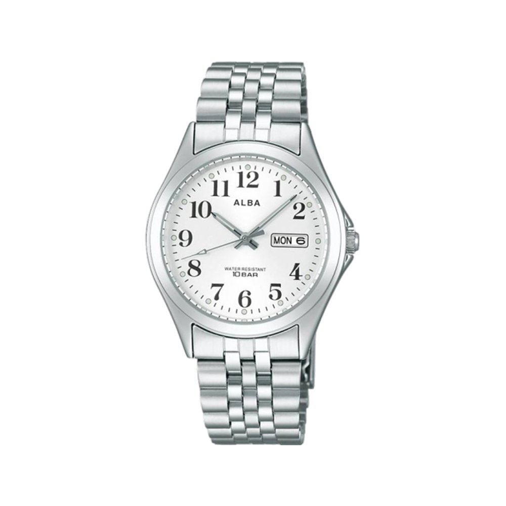 日本直邮alba雅柏男士手表aigt009纯银阿尔巴商务日韩腕表