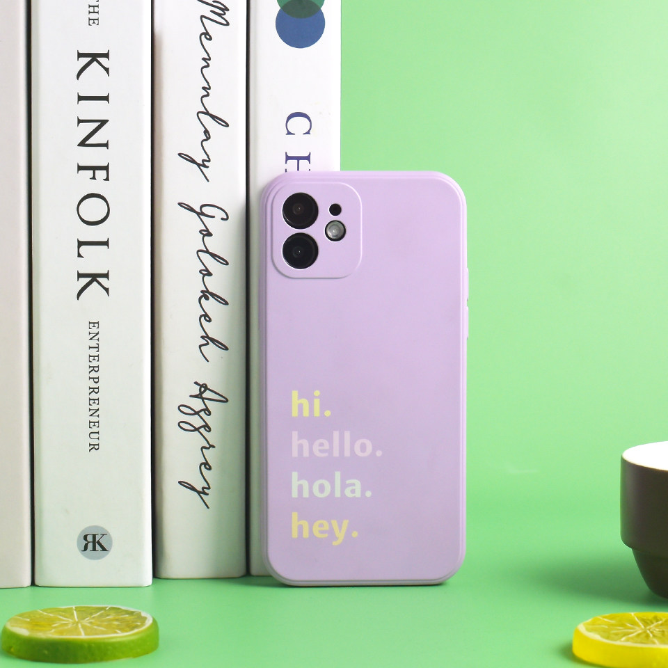 原创hello苹果12文字iphone11promax适用xsr液态硅胶手机手机保护套