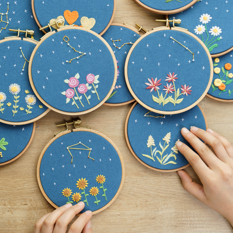 trmer纤慕旗舰店 > 十二星座刺绣diy材料包儿童手工课自绣初学者绣花