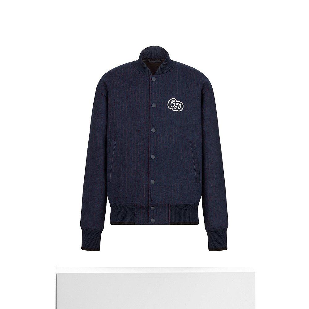 香港直邮diorhomme海军蓝色atelier棒球外套213j431a0738夹克