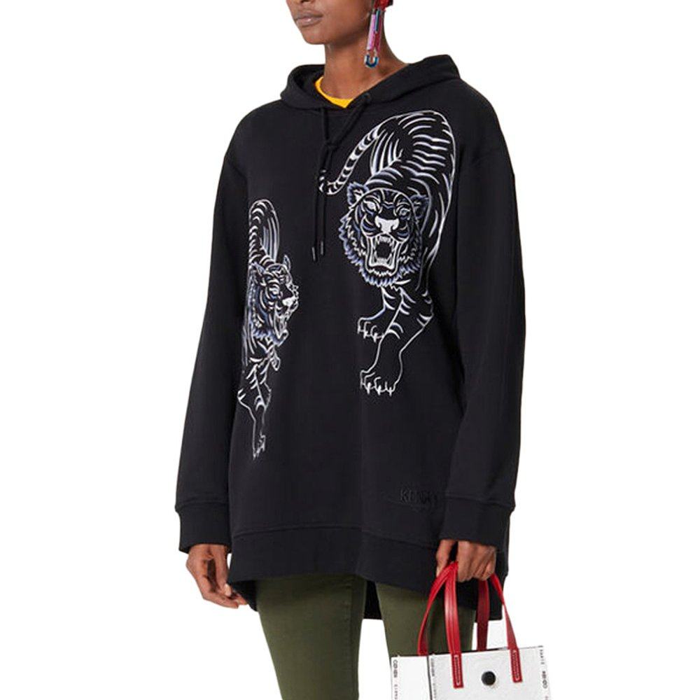 香港直邮kenzo高田女士黑色连帽卫衣卫衣