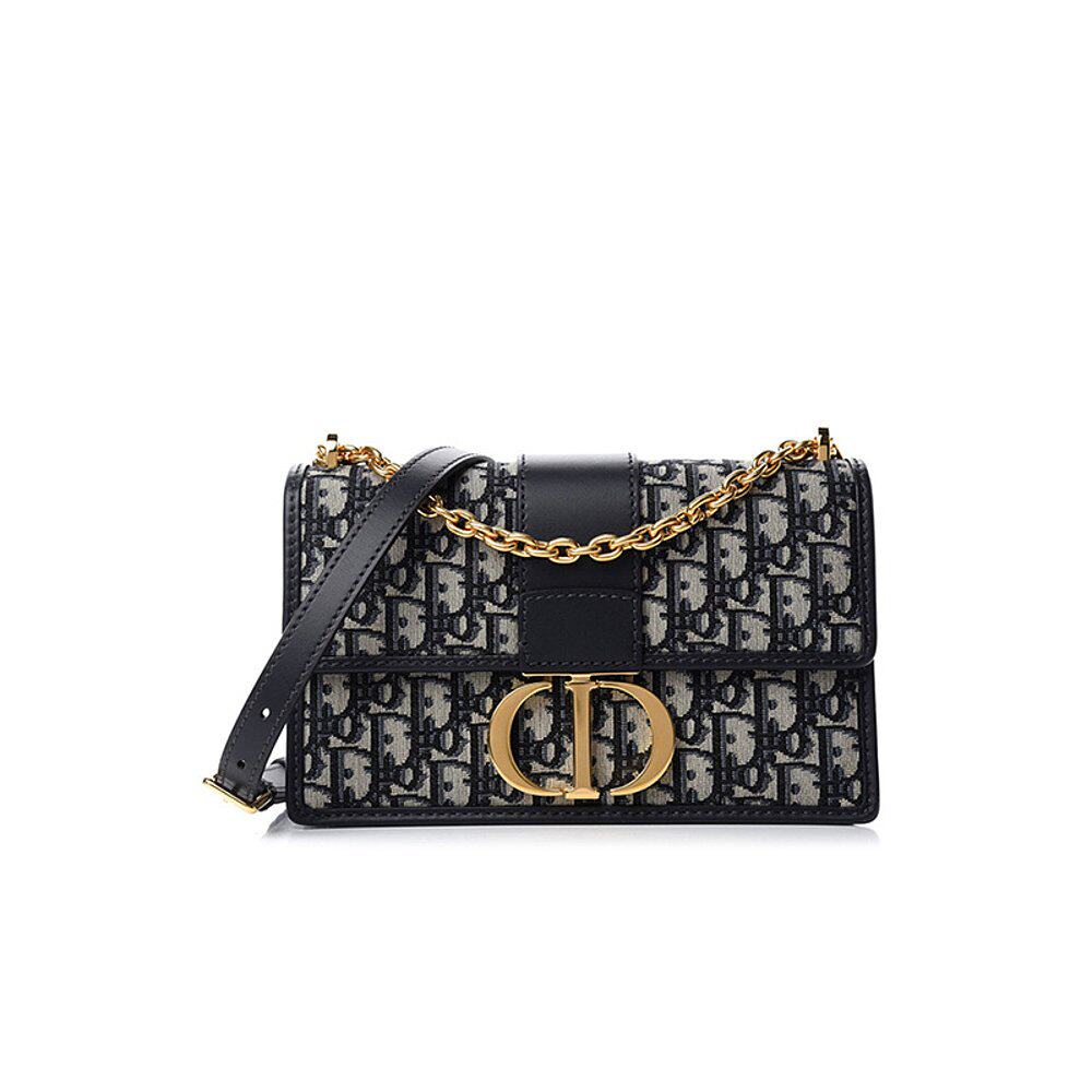 欧洲直邮dior迪奥经典montaigne系列蓝色老花帆布通用款女包