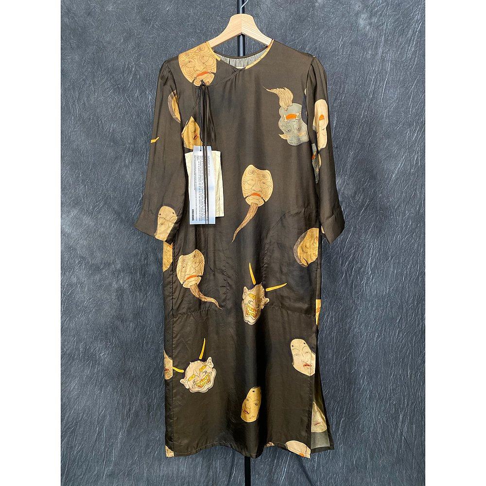 香港直邮umawangumawang22ss黑粽色鬼脸旗袍up5012uw692半