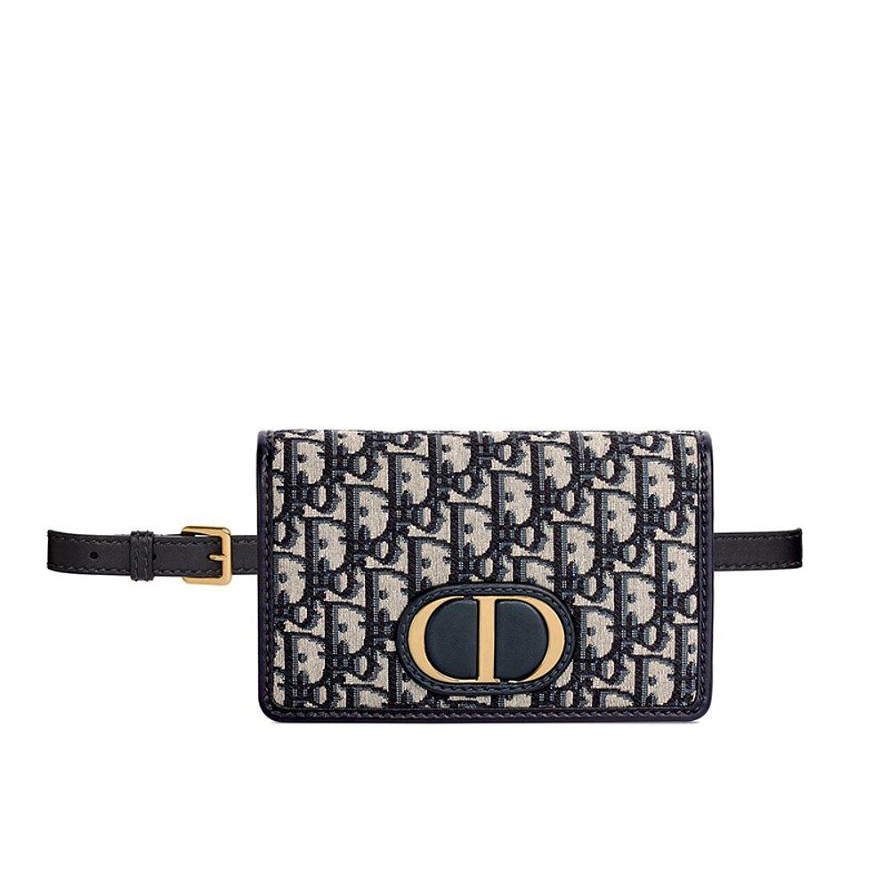 欧洲直邮dior迪奥montaigne系列经典帆布提花2合1蓝色dior斜纹