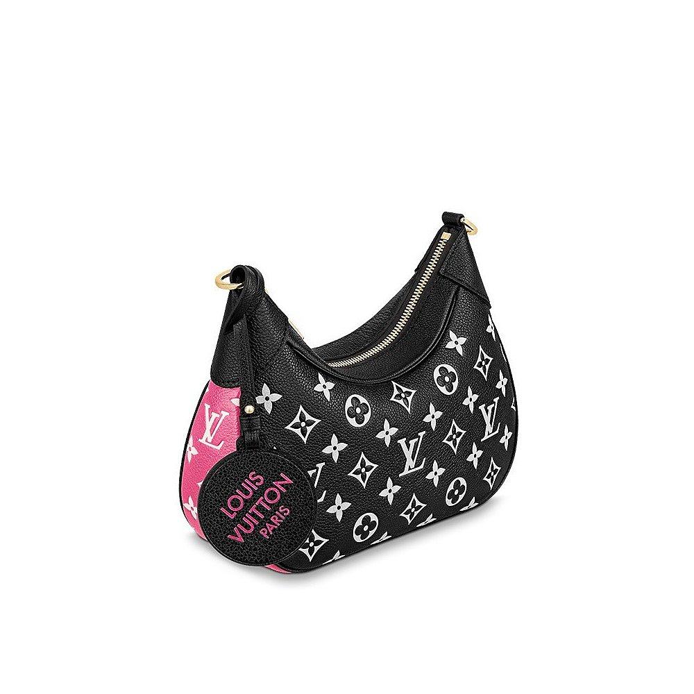 欧洲直邮louisvuitton路易威登金扣玫红色饰边单肩腋下下法通用款女包