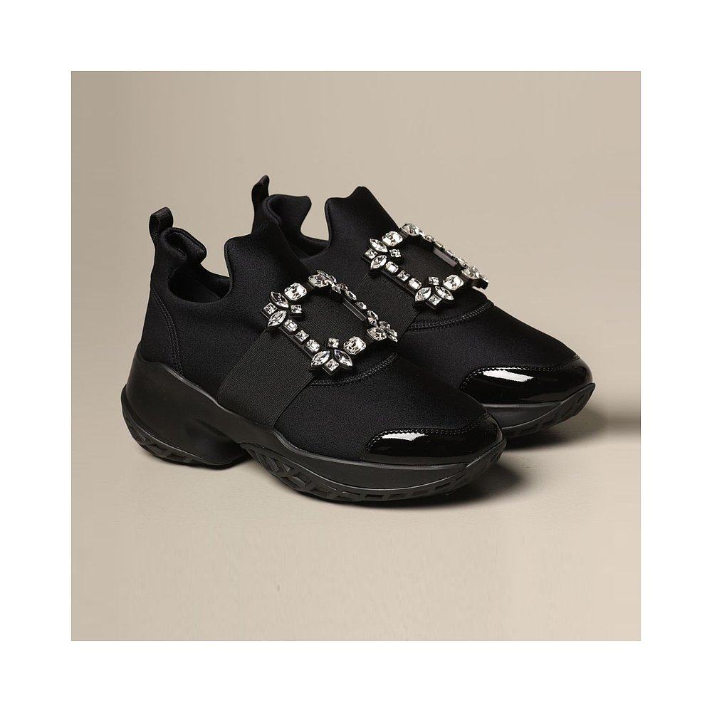 运动鞋休闲香港直邮rogervivier黑色翻扣休闲运动女士时尚休闲鞋