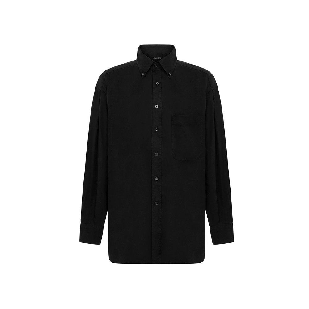 香港直邮tomford黑色长袖翻领衬衫9ft80094otbe衬衫