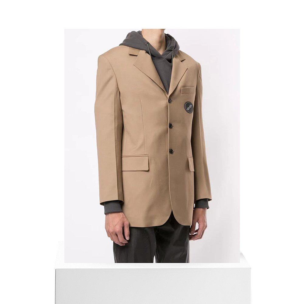 香港直发we11done沈梦辰同修身时尚驼色轮廓西装