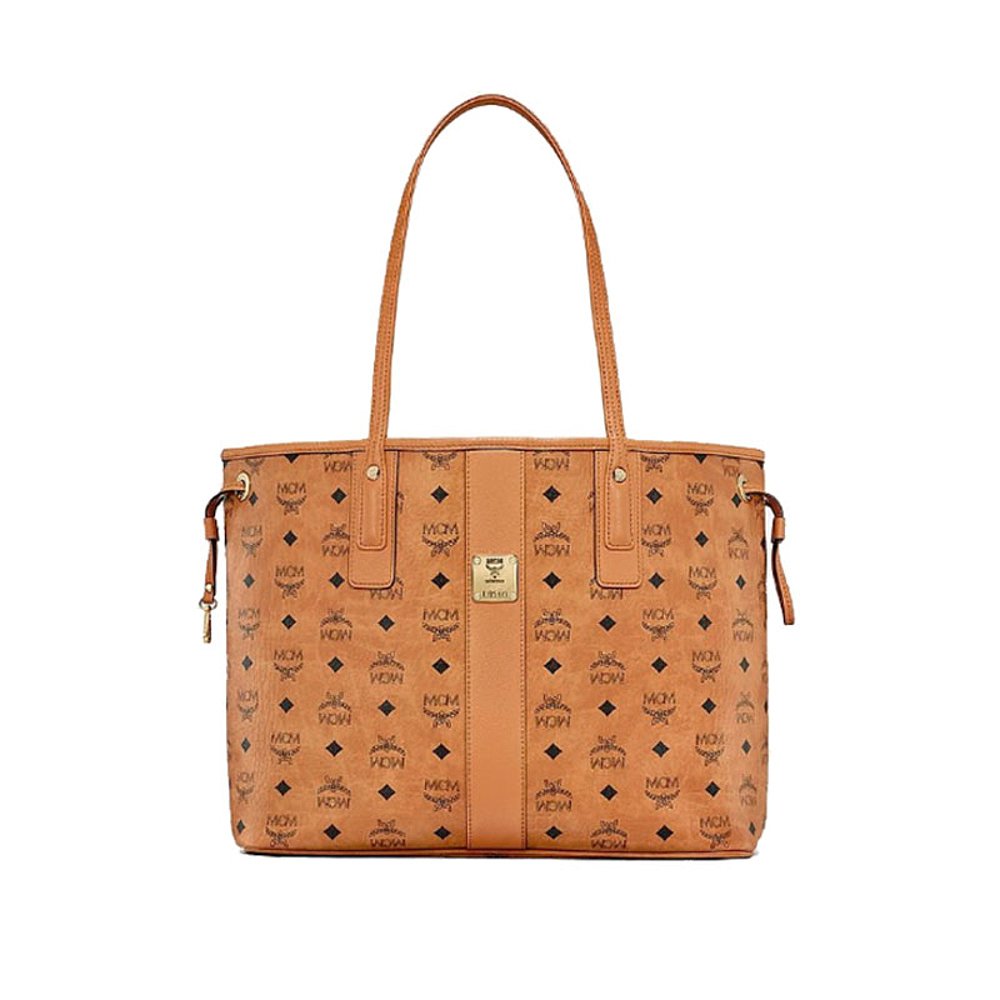 88vip:香港直邮mcm子母包liz visetos系列棕色中号印花logo双面购物袋