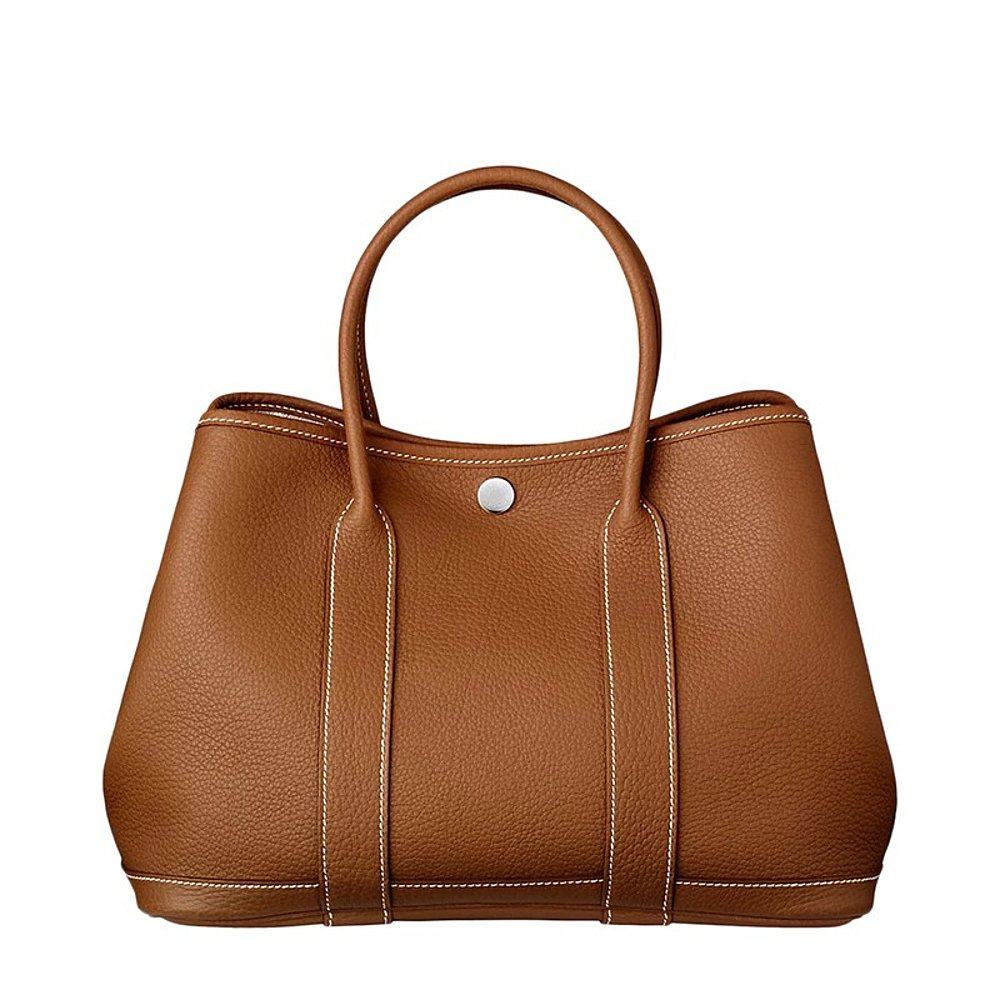 欧洲直邮hermes爱马仕经典gardenparty系列30寸金棕色银扣neg