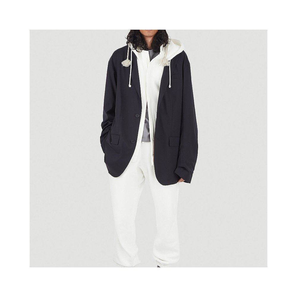 欧洲直邮undercover卫衣运动衫男士连帽拉链开衫白色卫衣