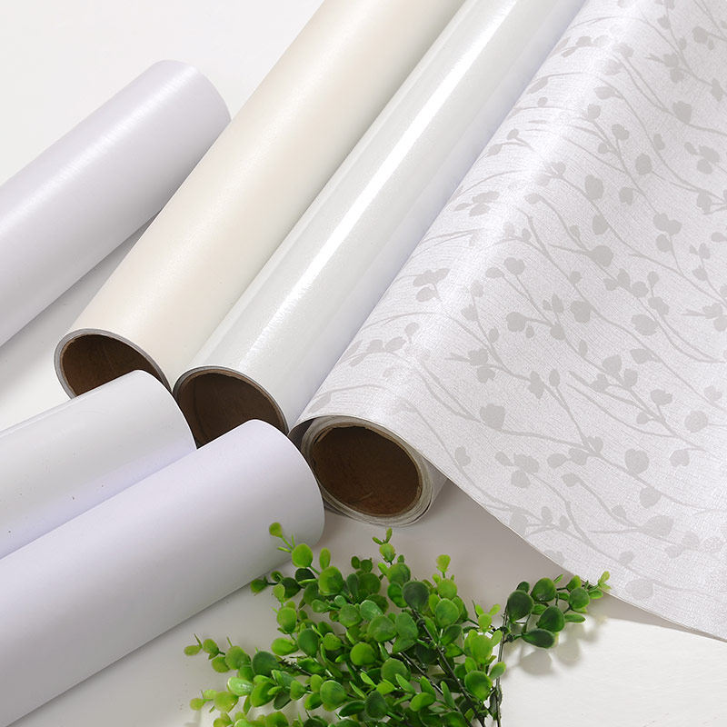 加厚纯白色墙纸自粘防水防潮背景墙卧室宿舍壁纸墙贴