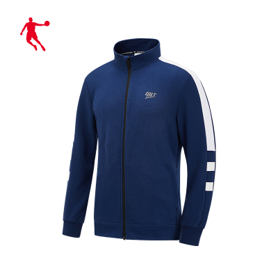 乔丹男装运动上衣男2020秋冬新款针织立领开衫男士休闲外套运动服