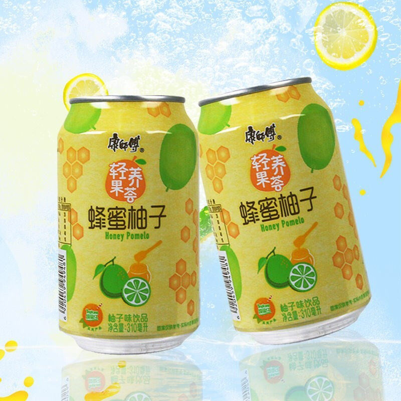 康师傅蜂蜜柚子310ml24罐整箱易拉罐装果汁饮料果味果味