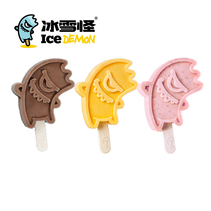 冰雪小怪兽系列3支草莓芒果巧克力冰淇淋牛奶雪糕冰淇淋