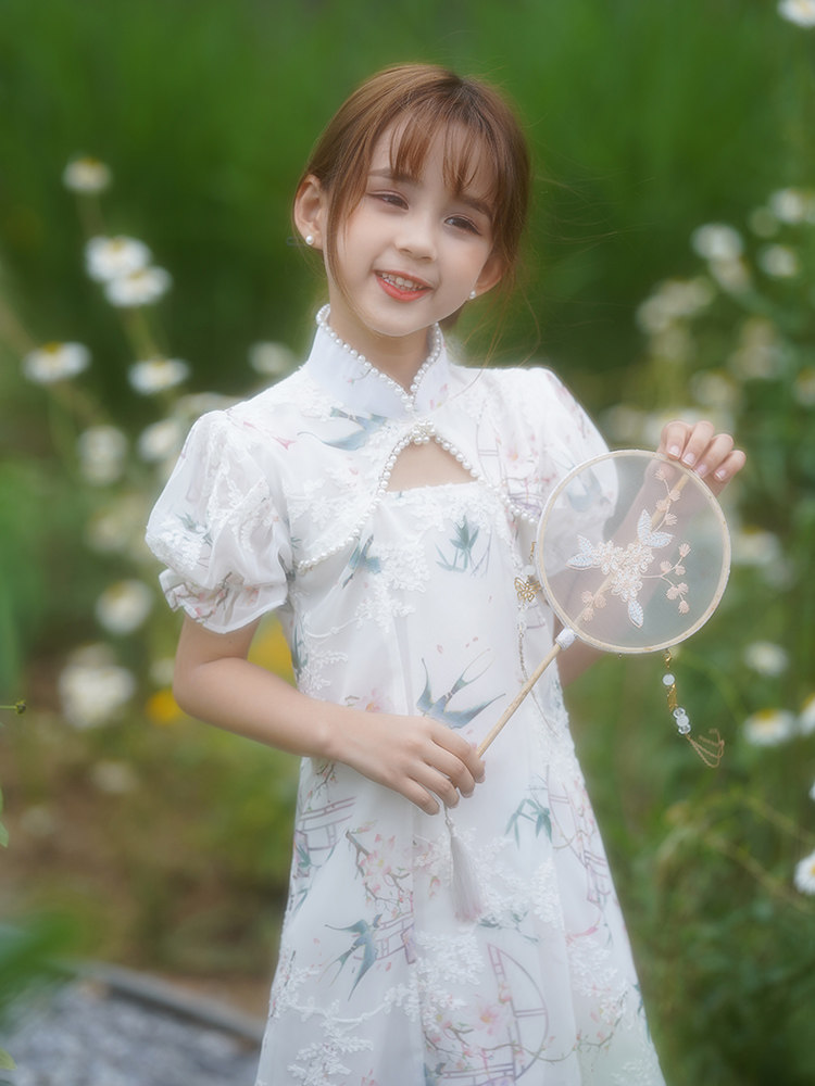 女童旗袍夏季中国国风儿童改良连衣裙宝宝小女孩旗袍