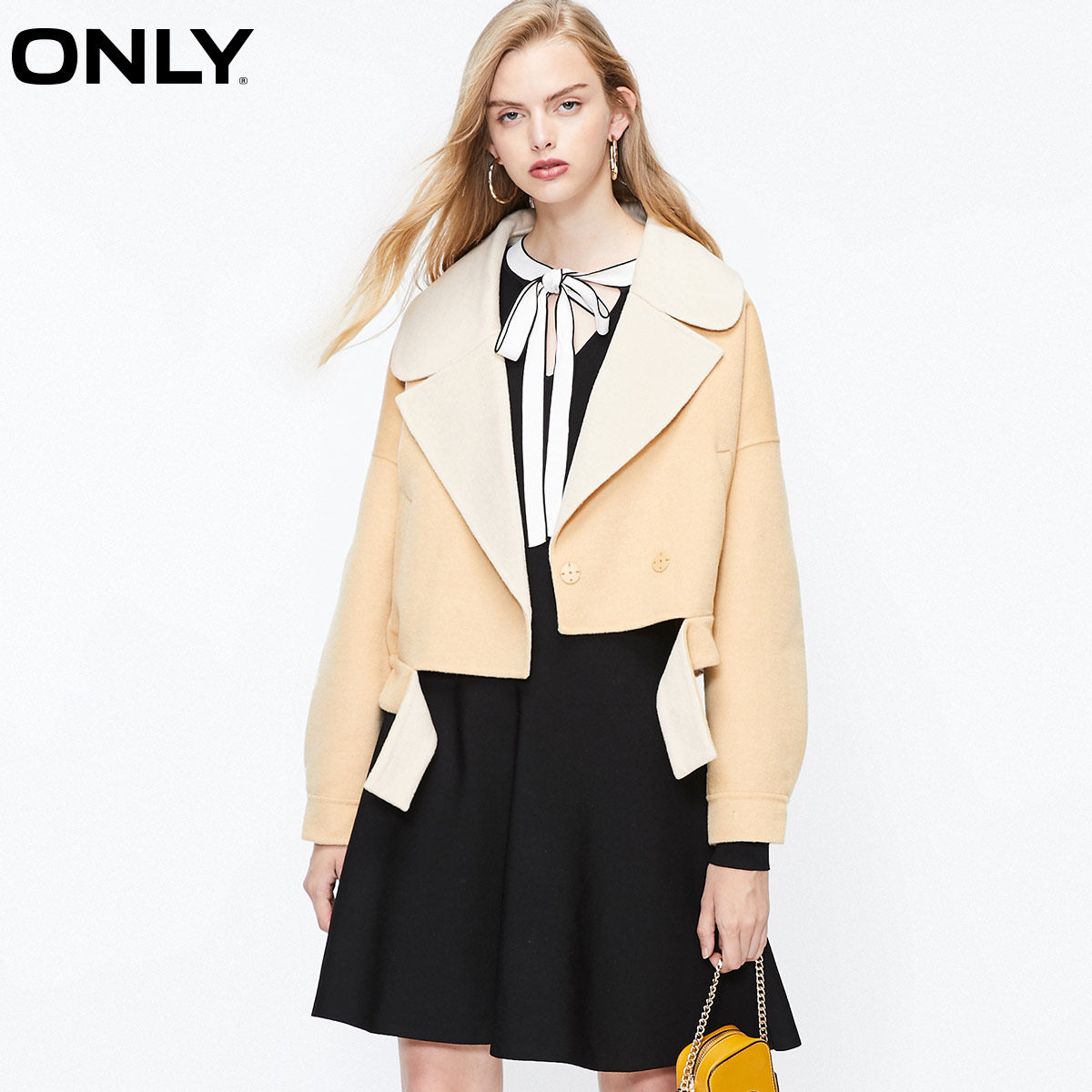 关晓彤同款only奥莱秋季新款双面毛呢外套11934t501毛呢外套