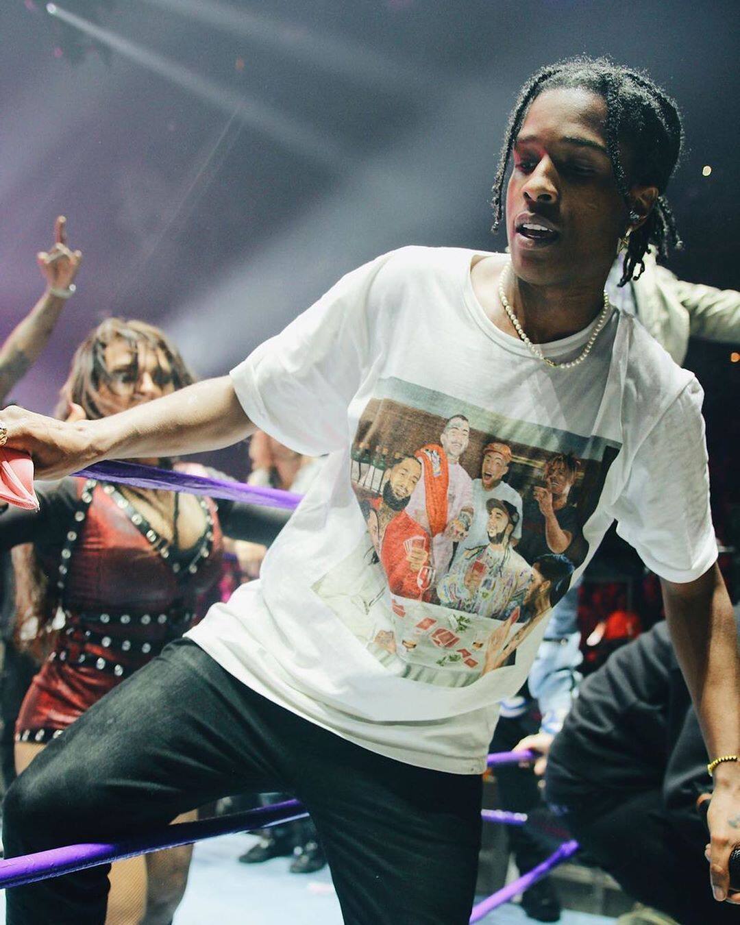 asaprockyyamsday限定油画纪念短袖复古饶舌t恤