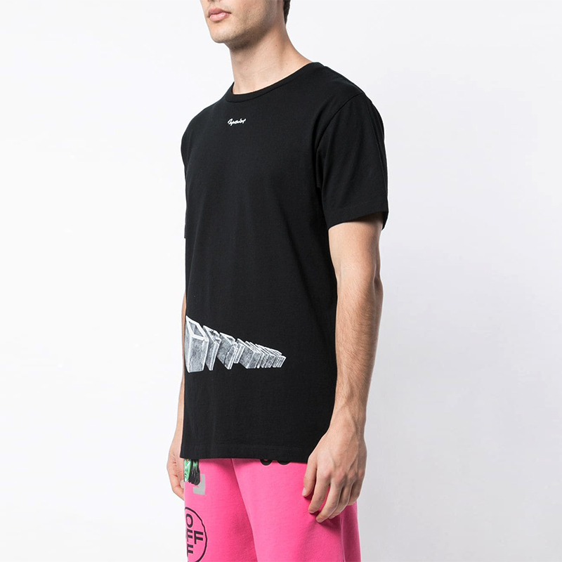 off-white男装中性款黑色off white100%棉质短袖圆领t恤衫潮男t恤