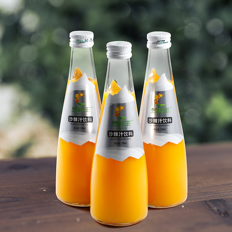 棘鲜vc瓶装玻璃瓶玻璃礼盒12瓶328ml整箱饮料果味