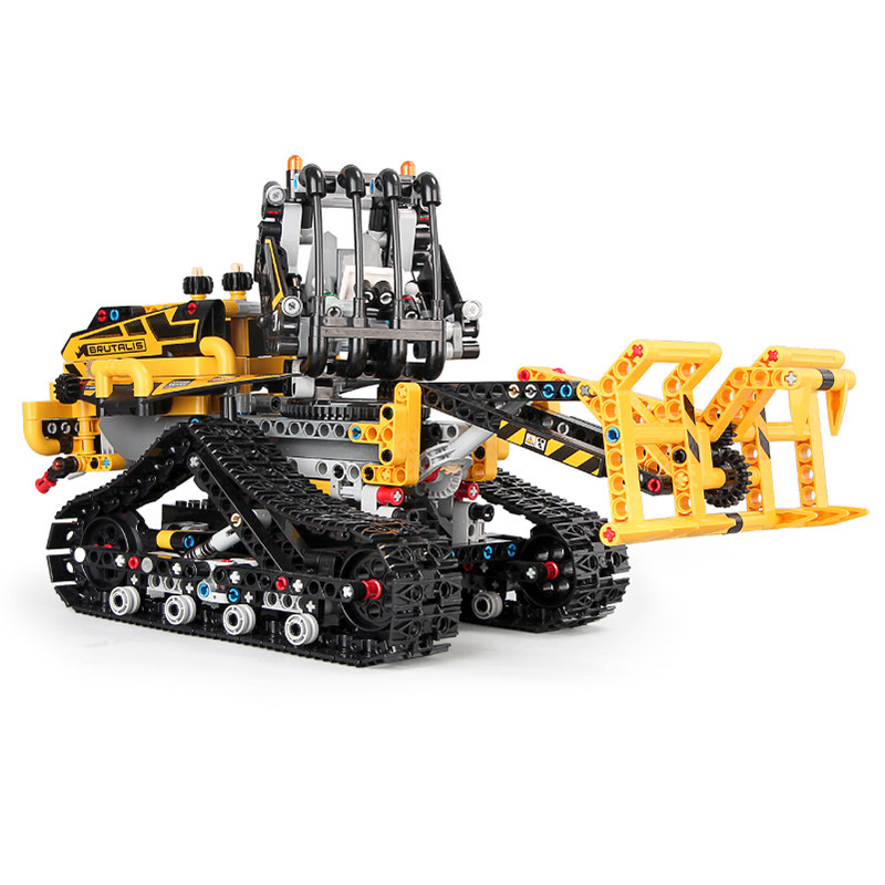 挖土机玩具工程车拼图儿童积木益智拼装乐高成年建构