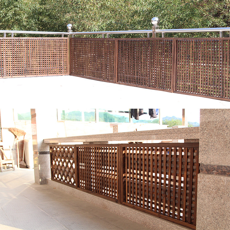 防腐木栅栅栏可移动饭店餐厅隔断围栏户外篱笆大型篱笆