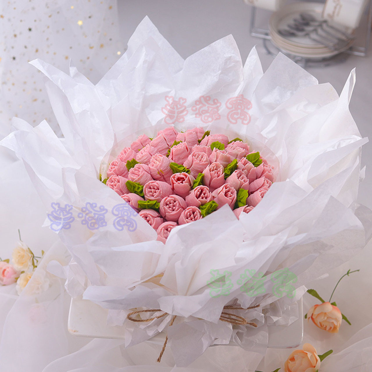 网红花束生日蛋糕女神情人女孩玫瑰鲜花女朋友同城新鲜蛋糕