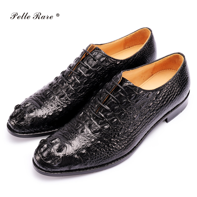 皮鞋鳄鱼皮皮真皮正品手工英伦时尚高档整张正装皮鞋