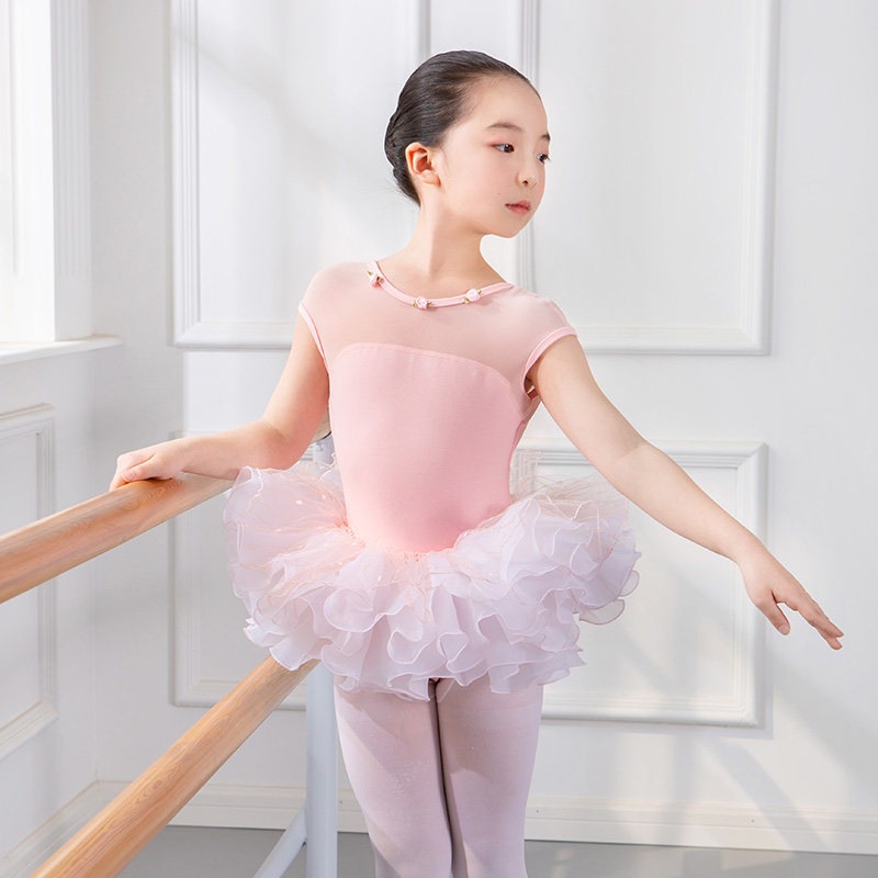 儿童舞蹈服女芭蕾舞练功蓬蓬纱裙中国舞连体幼儿儿童演出服