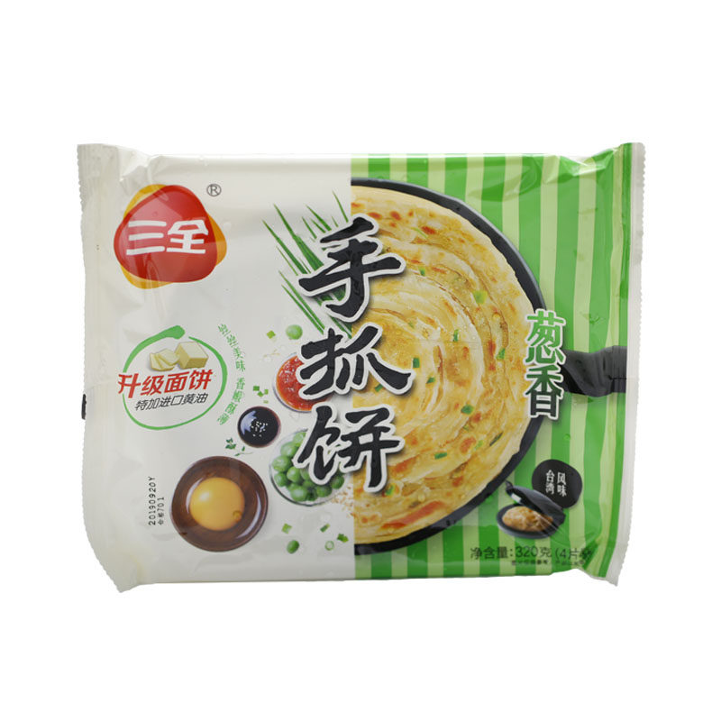 手抓三全葱香千丝手抓饼320g3袋早餐台湾风味包点