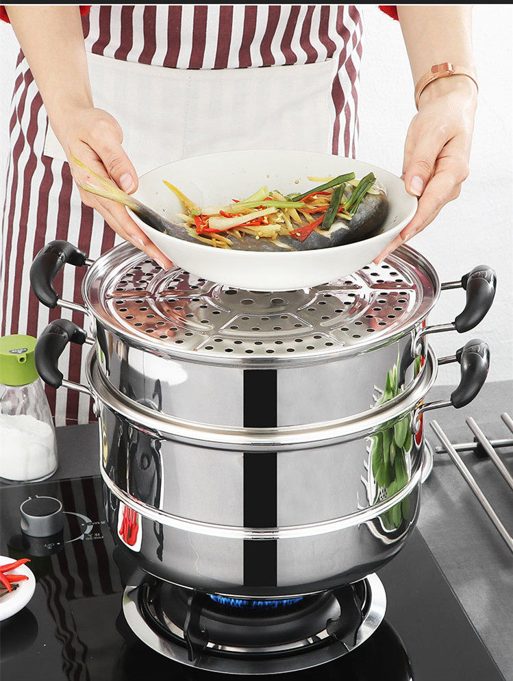 蒸饭蒸菜一体单人烝饭器丞饭器三级蒸格正龙蒸锅