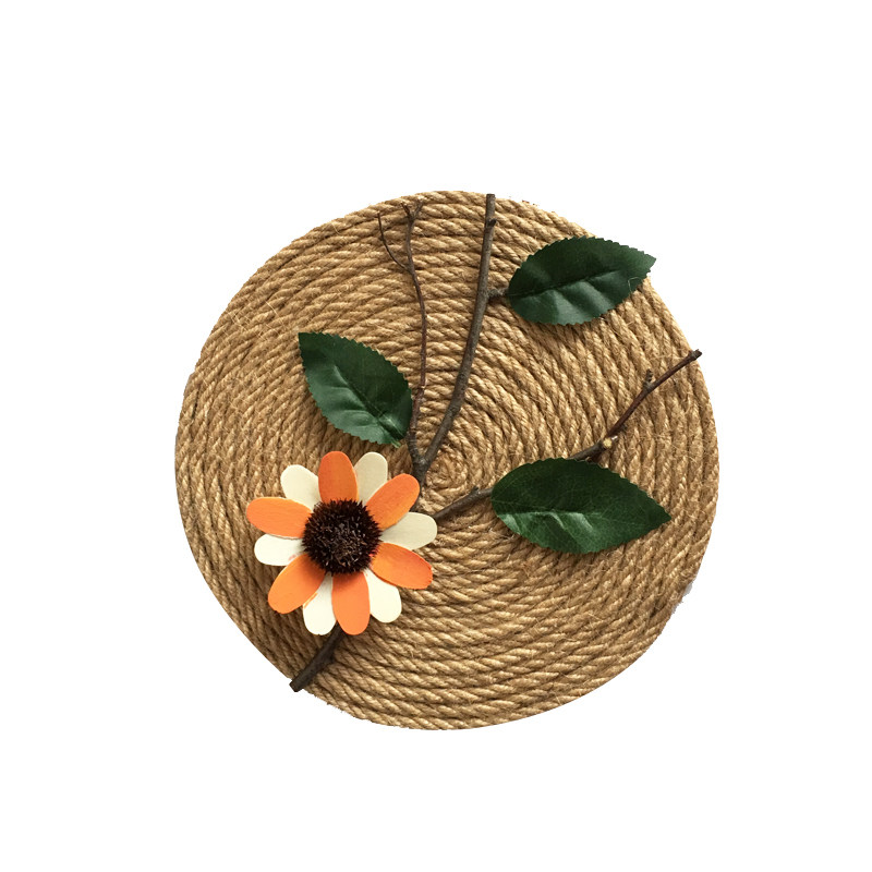 麻布圆盘麻绳壁饰幼儿园教室创意手工环创墙面墙贴