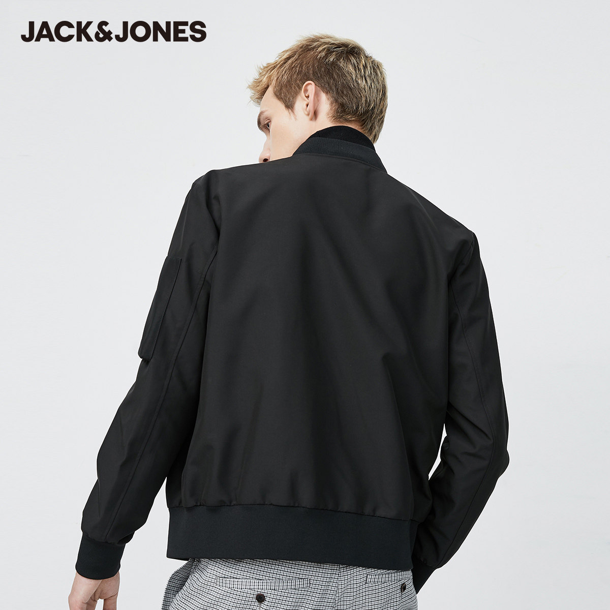 jackjones杰克琼斯棒球时尚纯色工装茄克短外套男春夹克