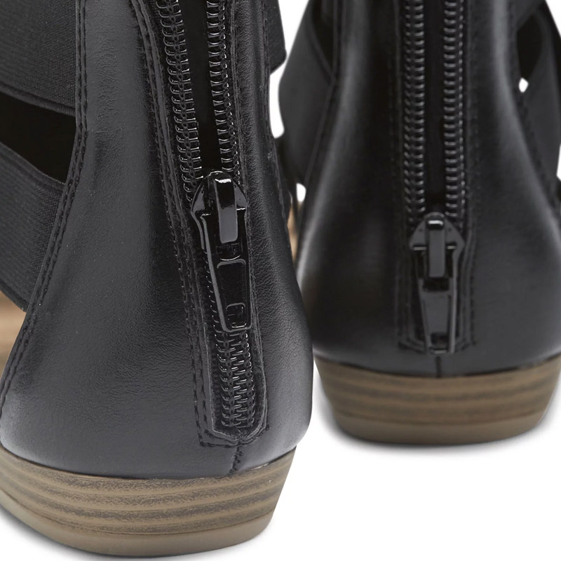 德国graceland凉鞋女鞋夏季方头平底中跟真皮绿一时装凉鞋