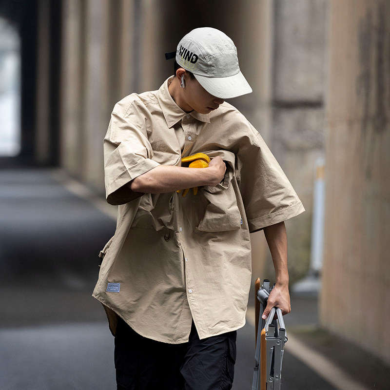 marchmania夏季新款机能户外日系工装多口口袋city衬衫