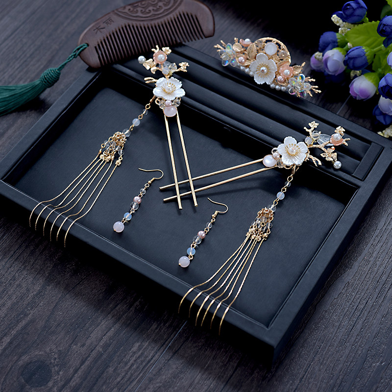 仙气风发配饰步摇套装钗全苏发冠流古风汉服发饰