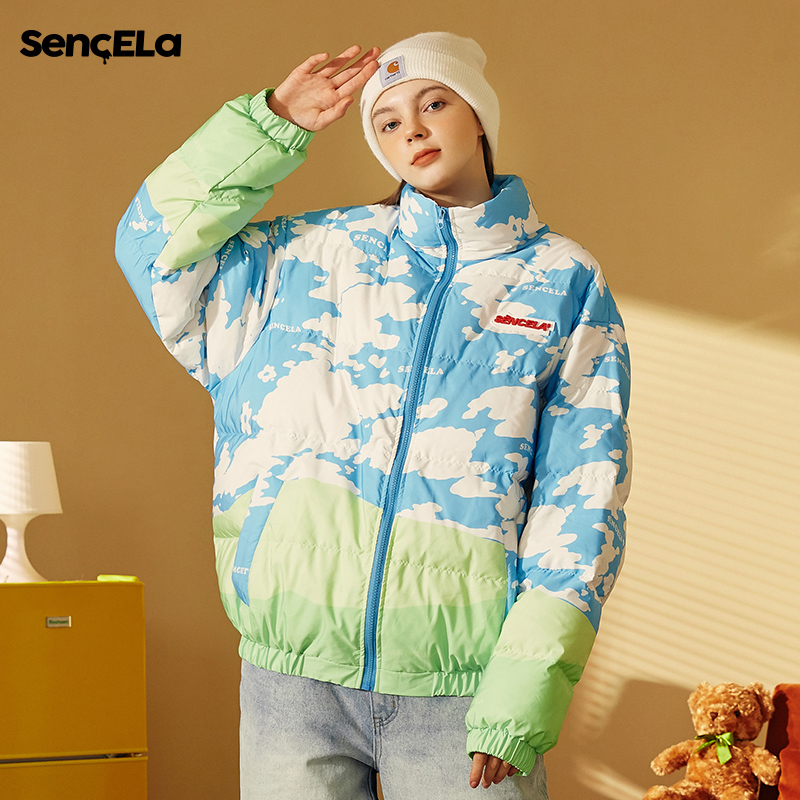 SENCE LA加厚白鸭绒羽绒服男冬季路边野餐国潮宽松保暖外套情侣装
