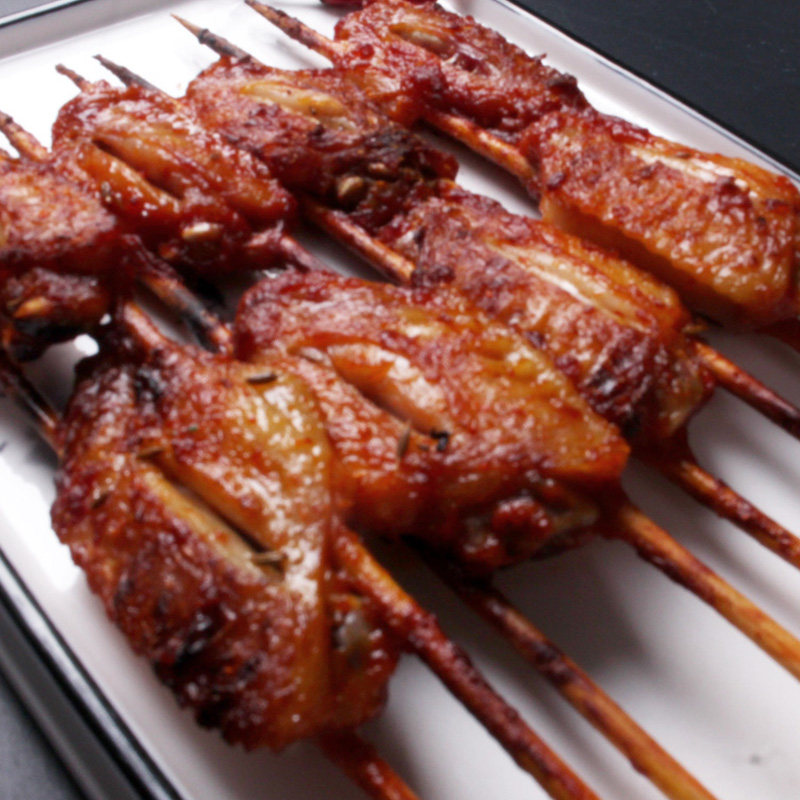 奥尔良口味鸡翅中串半成品烧烤食材新鲜冷冻烤翅生鸡翅