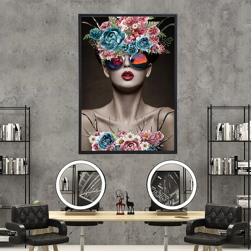 美容美发装饰画理发店墙壁壁挂服装店艺术壁画酒吧发廊现代装饰画