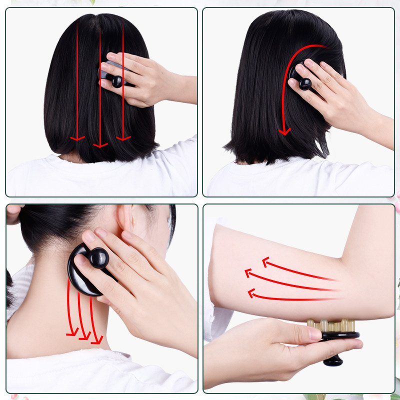 聚福轩牛角梳子按摩头颈腹部经络刮痧梳女防天然护脱发头疗宽齿梳