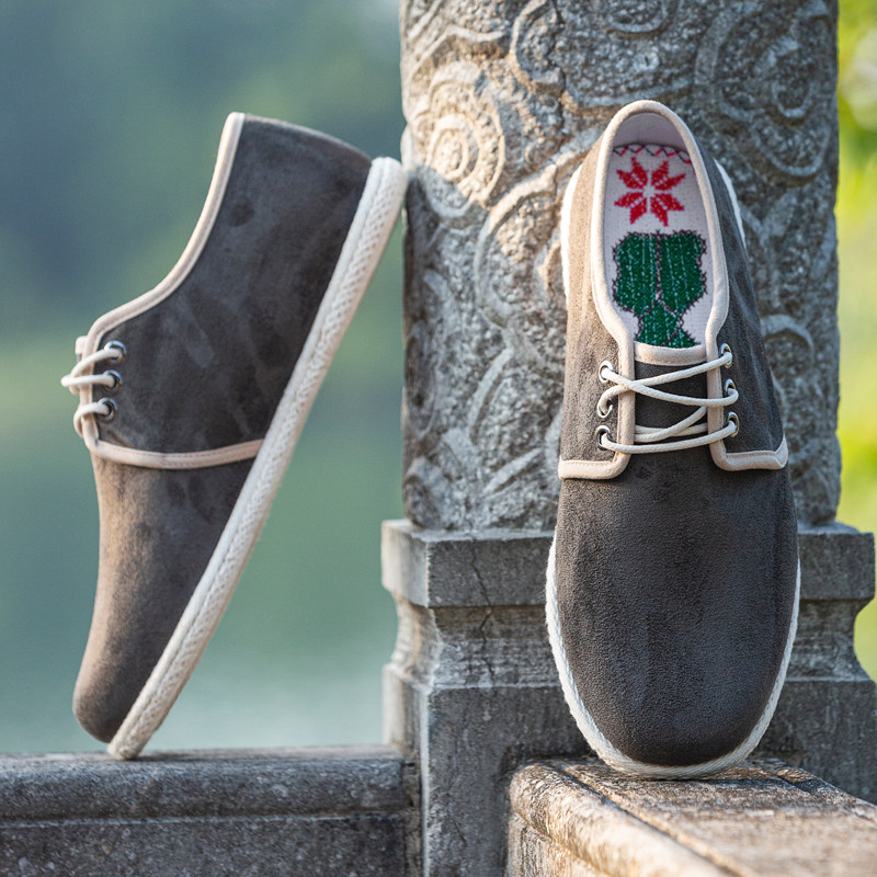 透气新款底单千层春秋休闲鞋布鞋手工麂皮步升单鞋