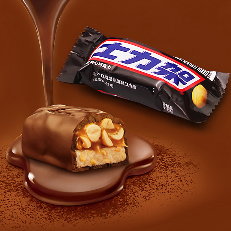 德芙士力架花生夹心巧克力1000g散装全家糖果休闲夹心巧克力