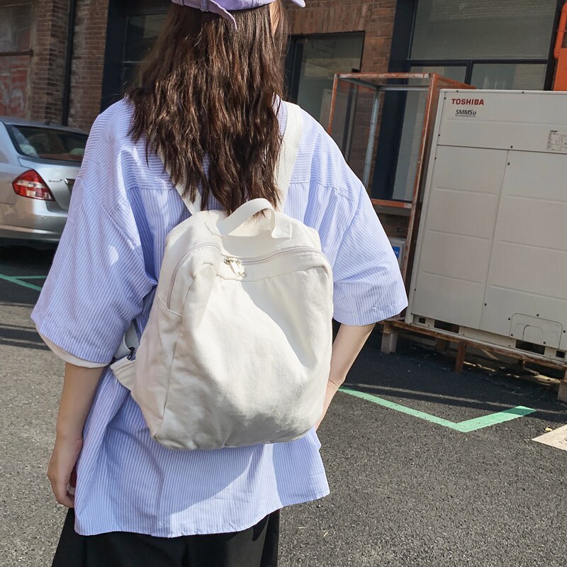 书包女生大学生初中生网红高中生帆布背包2022新款双肩背包