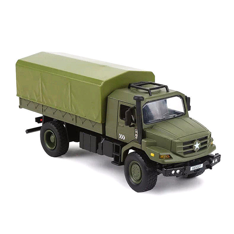 凯迪威新品1:36合金军车物资运输车运兵车卡车仿真军事玩具车模型