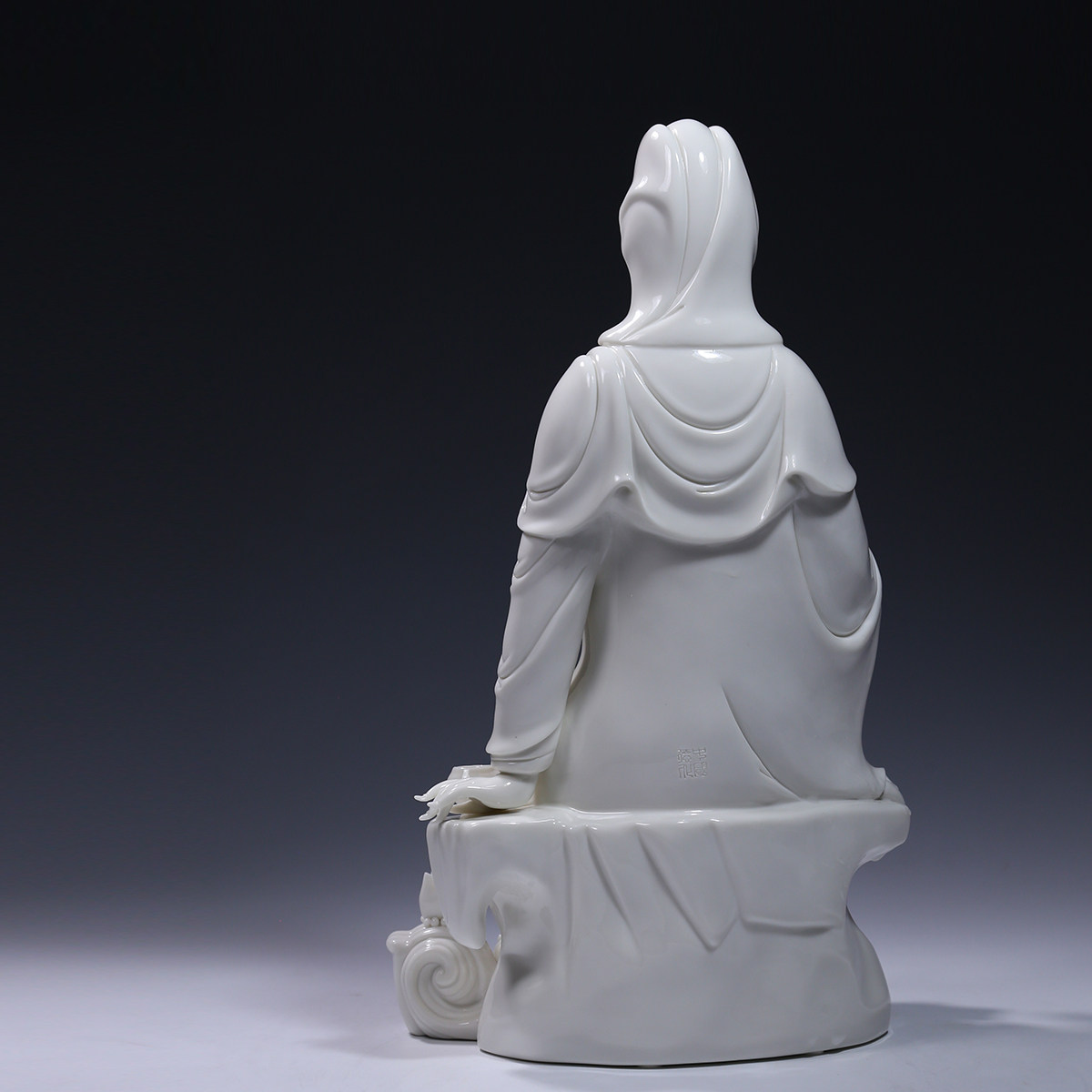 摆件微美吋披滴水观音佛像供奉德化白瓷家用摆件