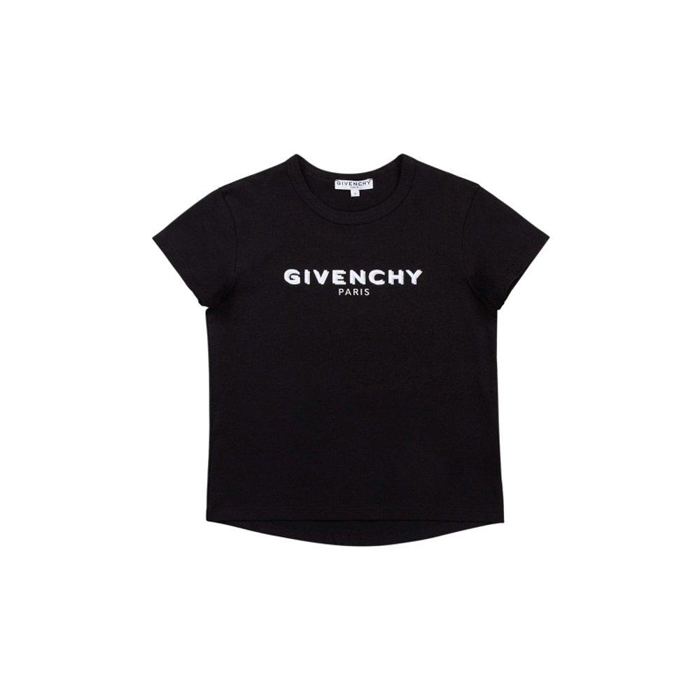 美国直邮givenchy纪梵希上装t恤童装黑色宽松圆领短袖h15214