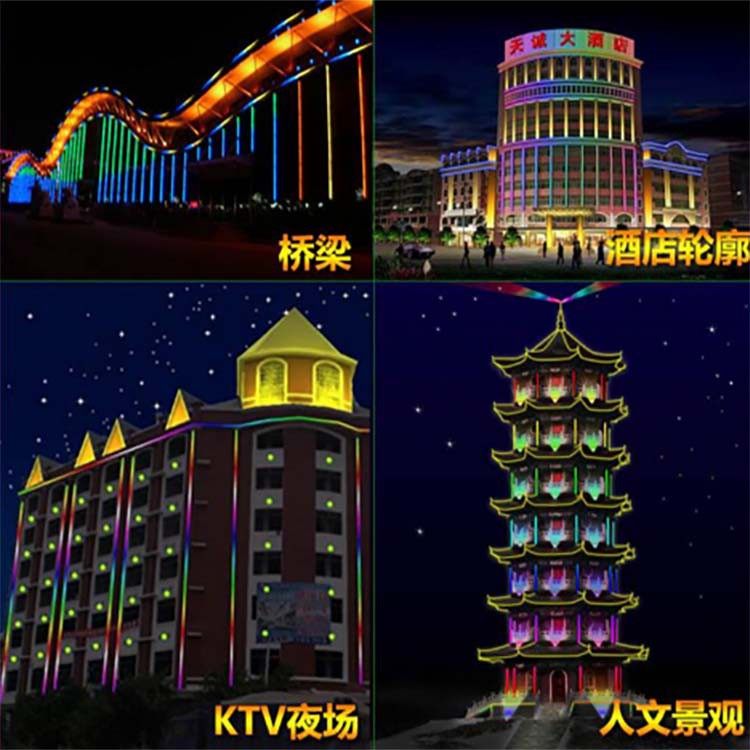 工程led亮化外墙户外洗墙防水七彩门头线条led灯管
