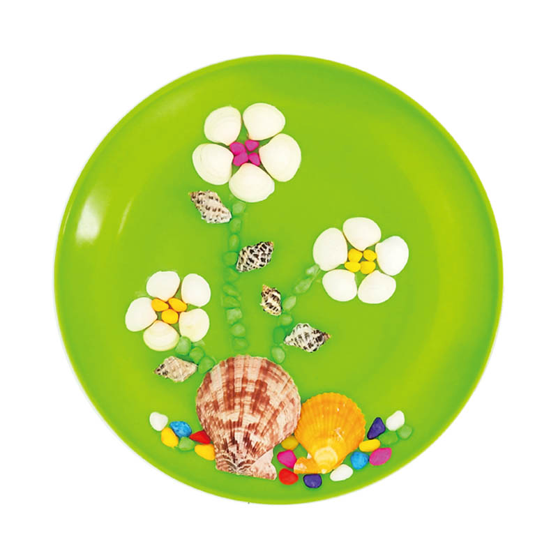 儿童贝壳画 幼儿园手工diy海洋生物材料包 盘子摆件创意制作贴画