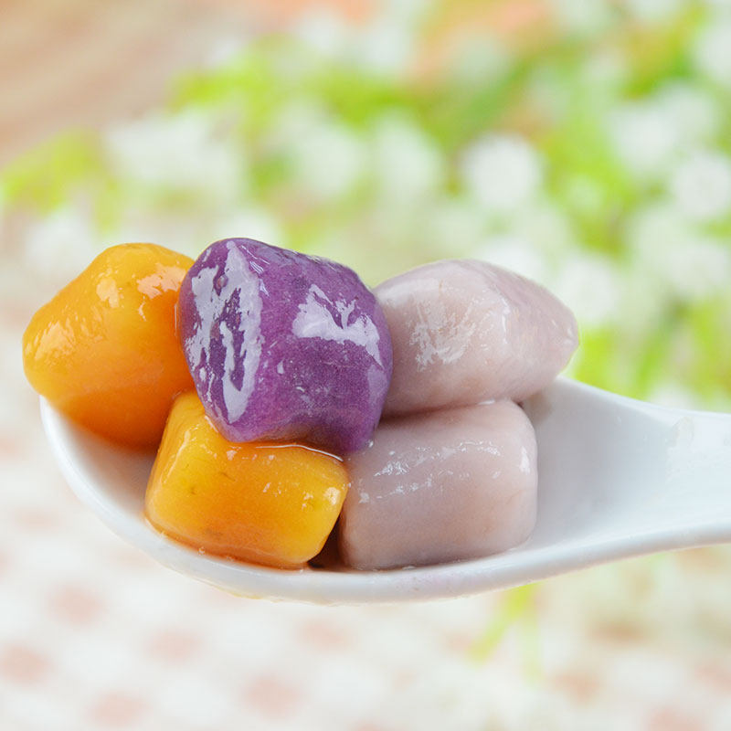 台湾手工工大芋圆粗粮甜品糖水鲜芋仙紫地瓜汤圆