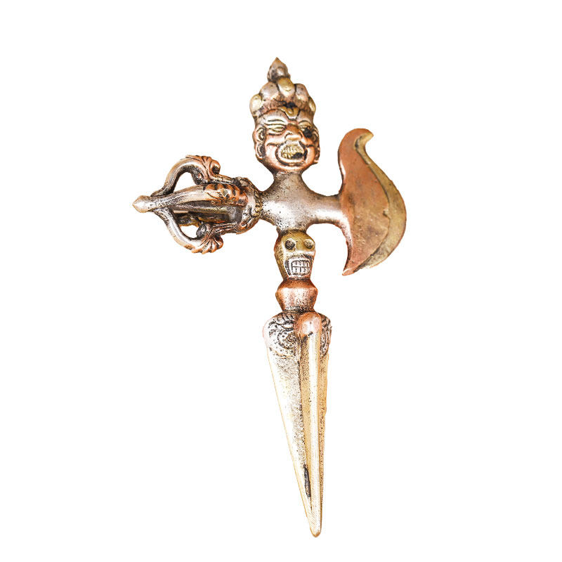 金刚十字尼泊尔三色月刀西藏十月星月摆件